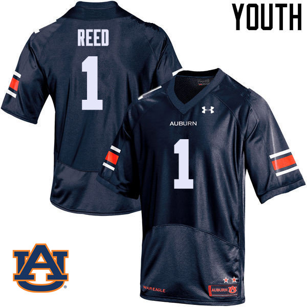 Youth Auburn Tigers #1 Trovon Reed College Football Jerseys Sale-Navy